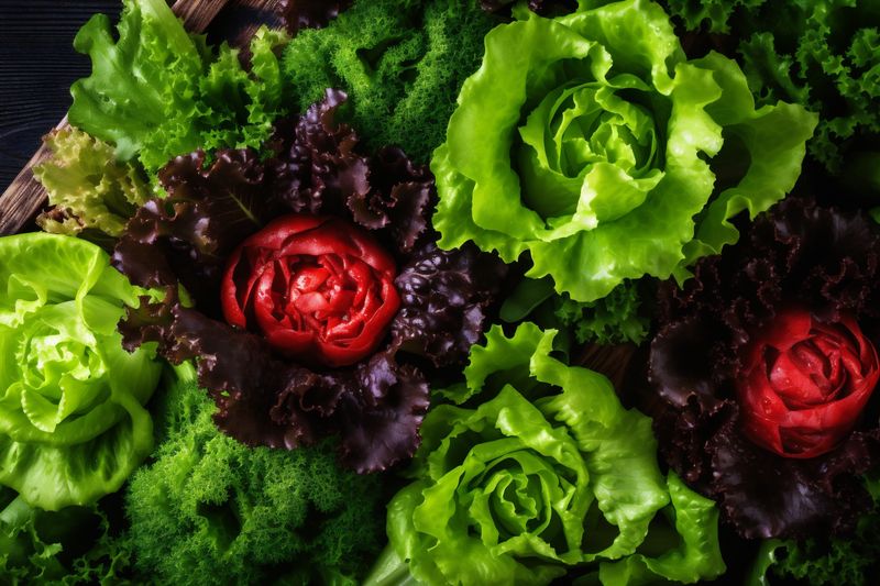 copy diet space vegetable green vegetarian dark background salad food healthy fresh. Generative AI.