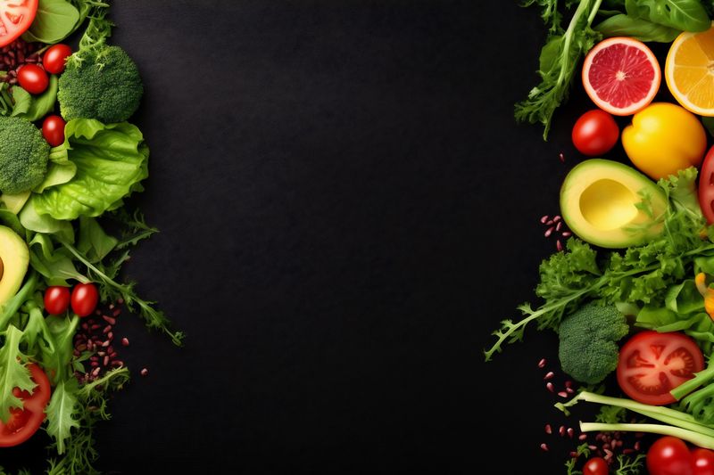 background tomato dark green healthy vegetable food salad vegetarian fresh diet. Generative AI.