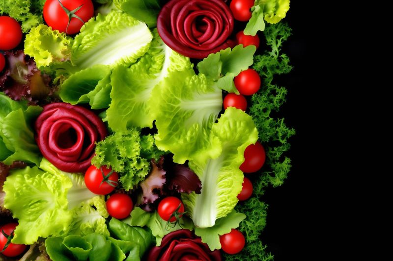 cheese healthy fresh salad dark food background vegetarian green vegetable diet. Generative AI.