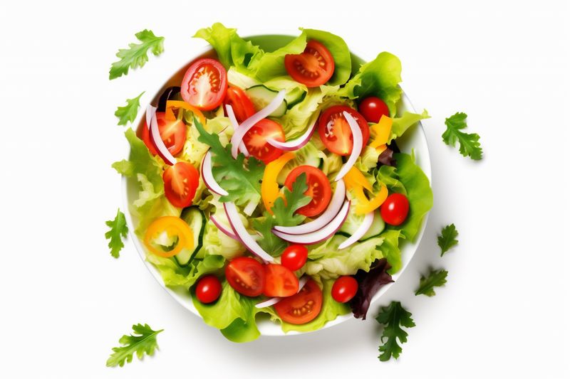 green salad vegetarian fresh lunch healthy vegetable lettuce tomato food. Generative AI.