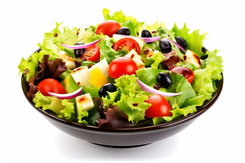lunch lettuce vegetarian vegetable green salad healthy food fresh tomato. Generative AI.