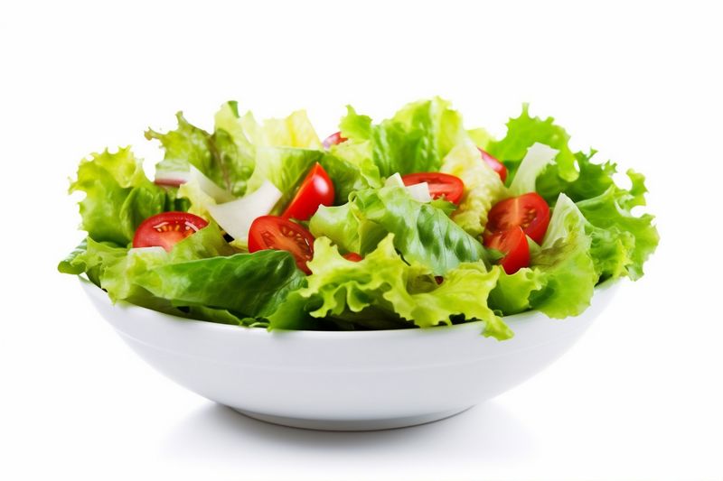 fresh green vegetable lettuce healthy food salad tomato lunch vegetarian. Generative AI.
