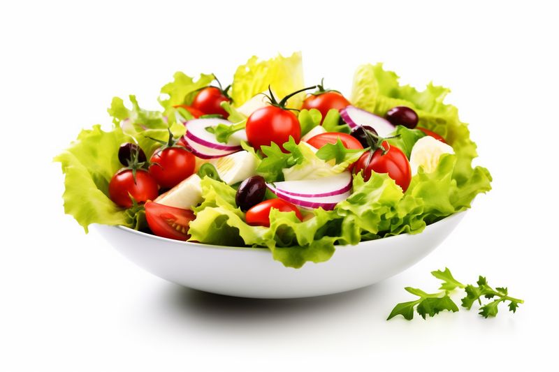 lunch salad tomato vegetarian green fresh healthy vegetable food lettuce. Generative AI.