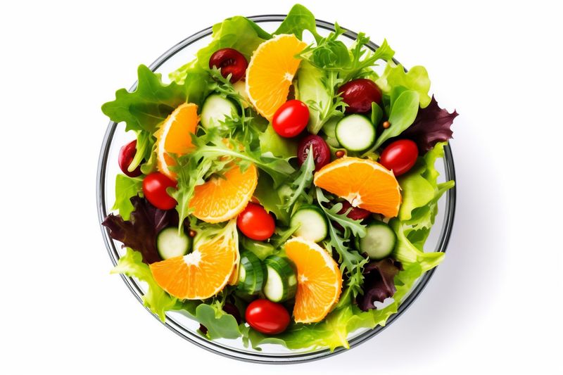 vegetable green vegetarian salad lettuce fresh lunch food healthy tomato. Generative AI.