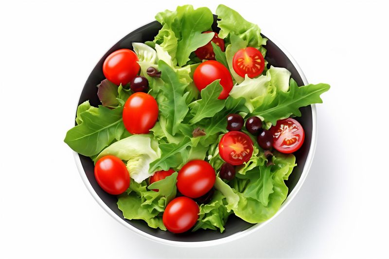 lunch vegetable lettuce fresh tomato salad food healthy vegetarian green. Generative AI.