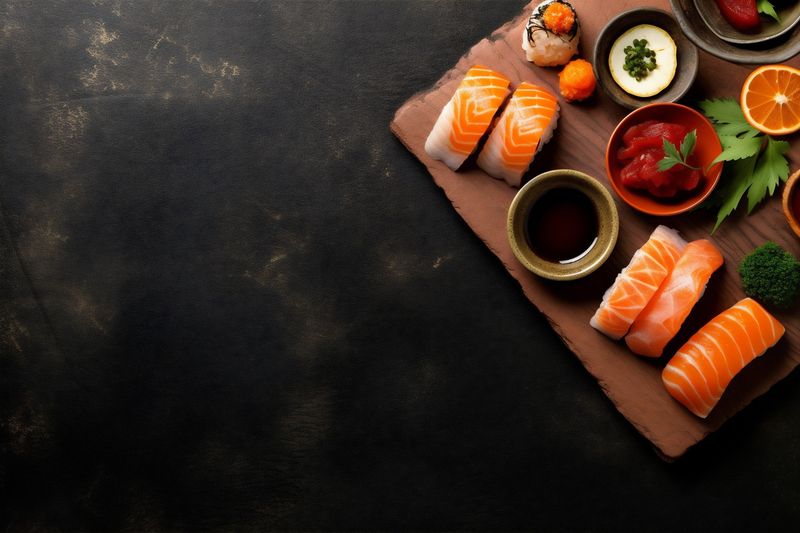 roll healthy fish seafood sushi food fresh japanese rice asian. Generative AI.