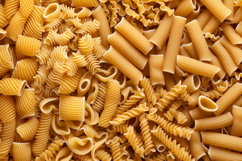 ingredient italian background texture spaghetti pasta food healthy macaroni uncooked raw. Generative AI.