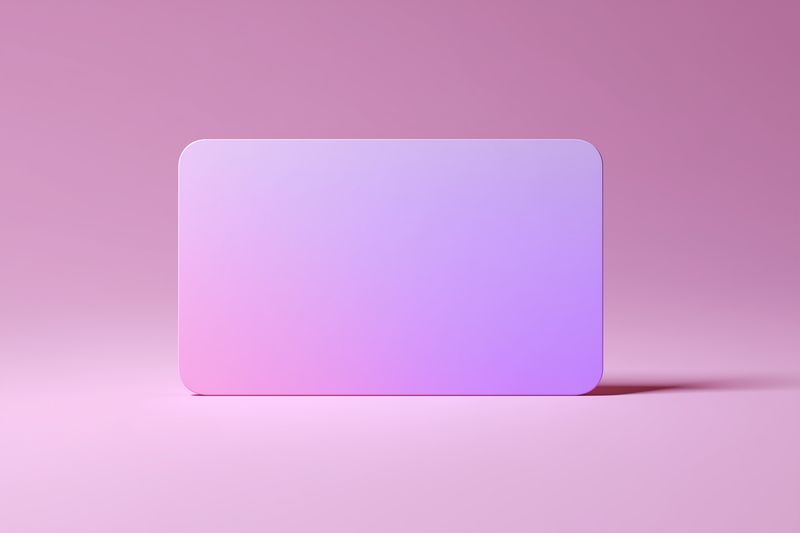 Minimal pastel pink background with a rounded corner rectangular card featuring a soft purple-pink gradient, subtle shadow and studio lighting for modern minimalist composition.