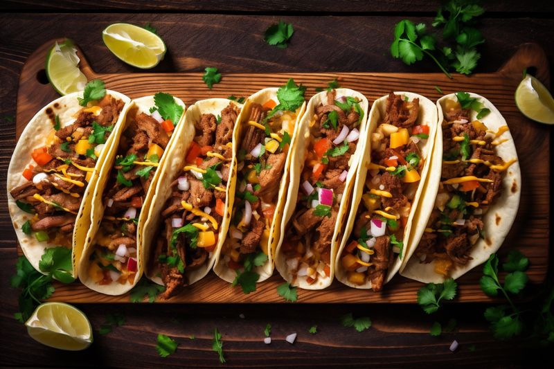 food chili fresh meal vegetable mexican tomato pepper taco sauce. Generative AI.