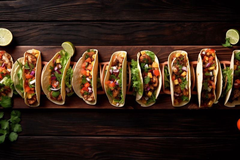 chili pepper taco mexican vegetable sauce tomato fresh food meal. Generative AI.