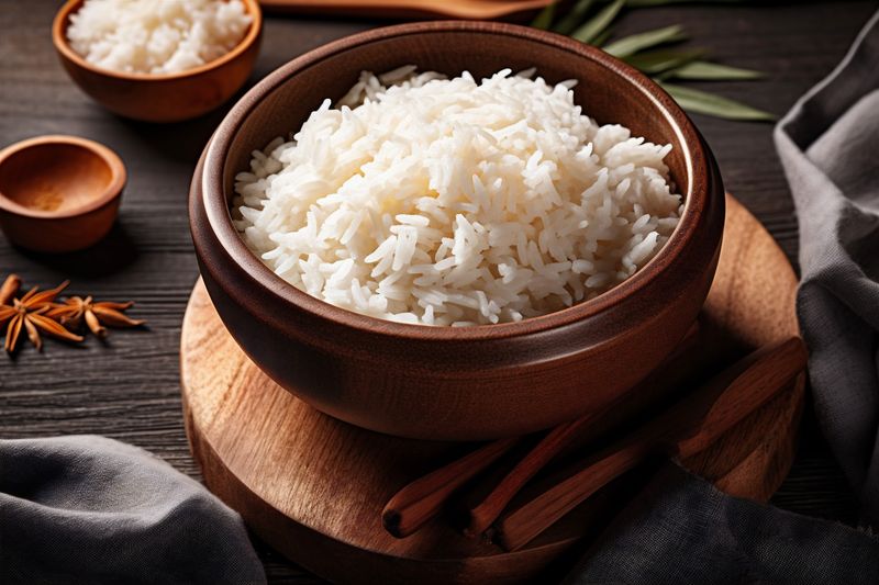 asian rice food meal rice fried chinese healthy eat dinner vegetable. Generative AI.