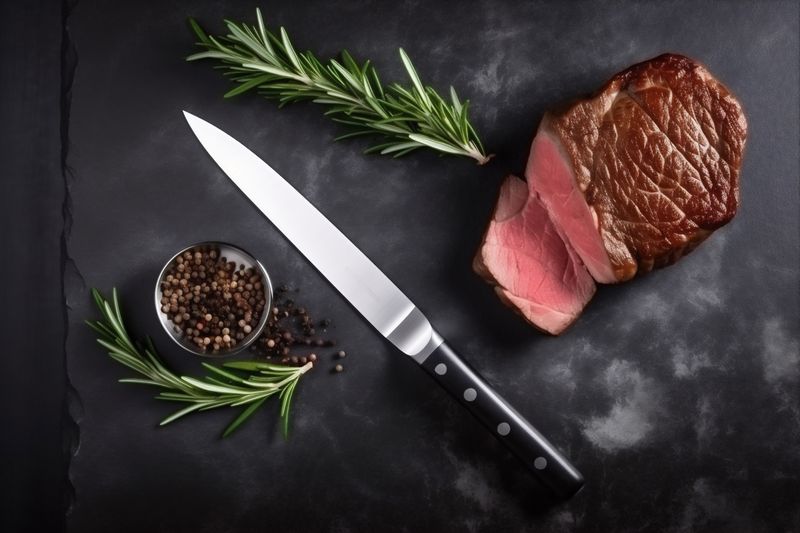 fried grill steak dark food beef background wooden raw red meat. Generative AI.