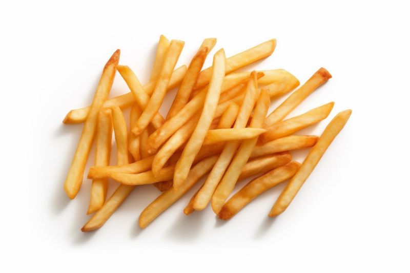 fat fast yellow potato chip snack french isolated fry meal. Generative AI.