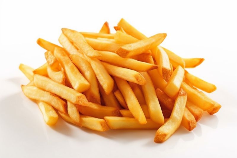meal french yellow fast potato snack chip fat fry isolated. Generative AI.