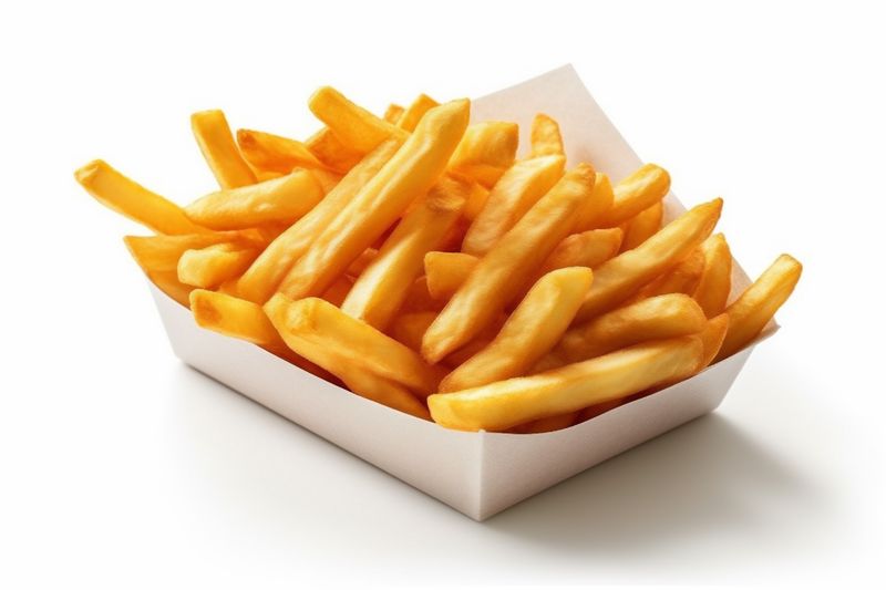 meal yellow fry snack chip isolated fat french potato fast. Generative AI.