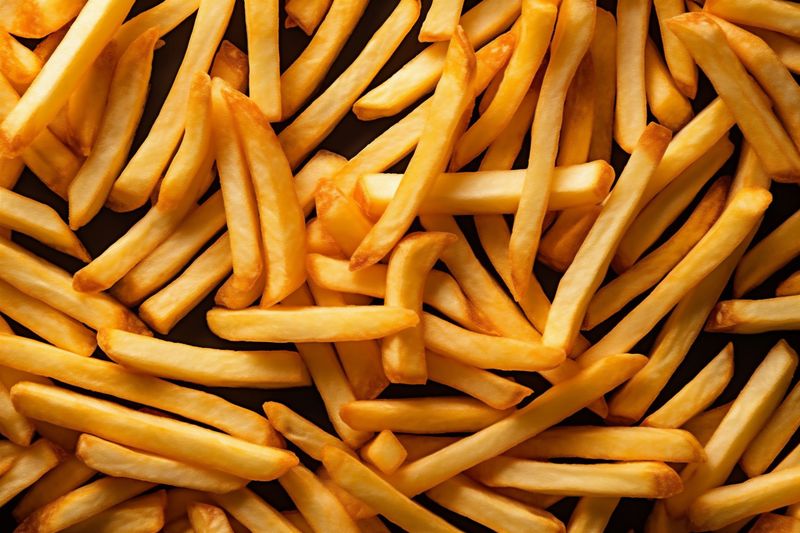 snack fat food potato fry chip fastfood meal background french tasty. Generative AI.