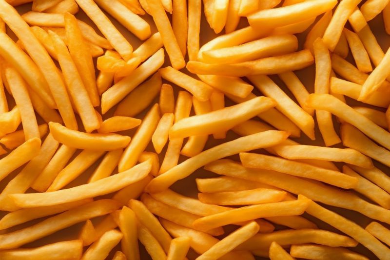 potato chip fast tasty food meal fry fat french background snack food. Generative AI.