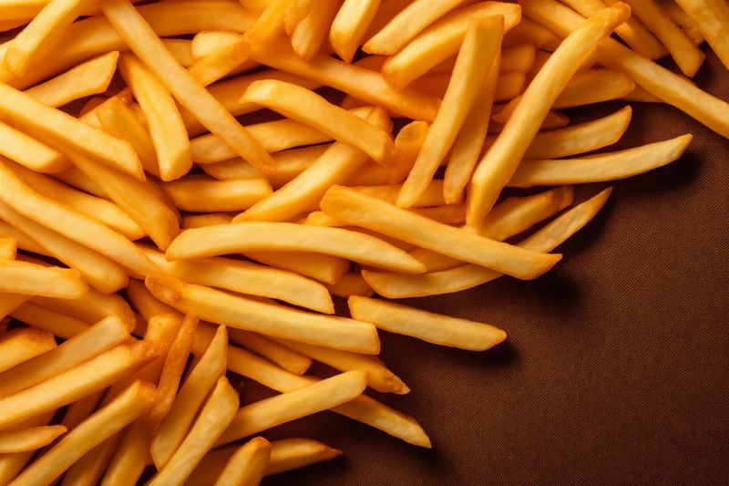 tasty food chip french ketchup snack fry potato background meal fat. Generative AI.