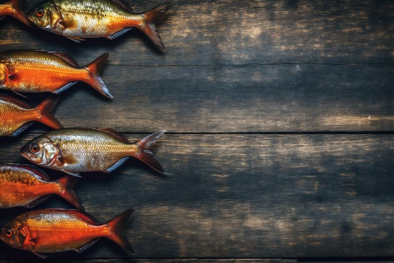 dinner smoked food seafood raw fresh meal restaurant background healthy fish. Generative AI.