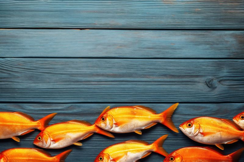 raw healthy meal copy background fresh seafood space fish dinner smoked food. Generative AI.
