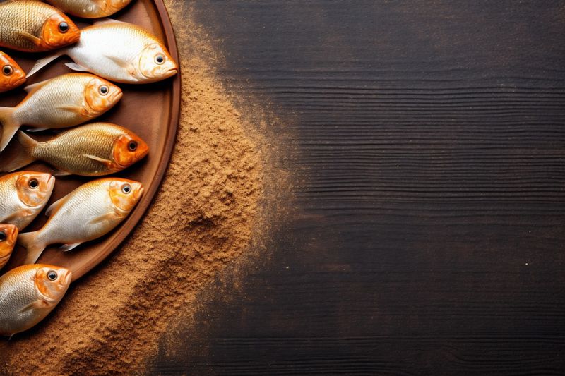 background meal food fresh dinner smoked diet raw seafood healthy fish. Generative AI.