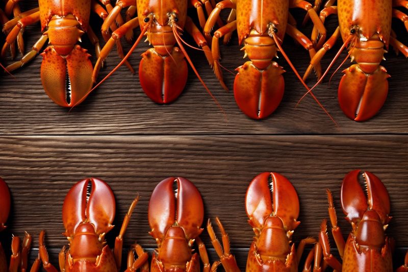 food crawfish red boiled seafood lemon claw crayfish cooked background lobster. Generative AI.