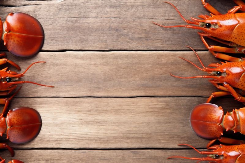 claw red background lobster eating seafood crawfish cooked crayfish boiled food. Generative AI.
