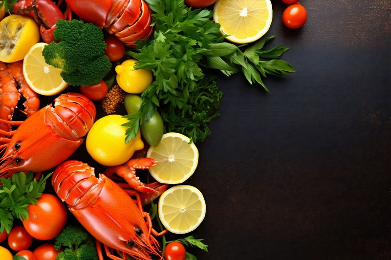 crawfish crayfish cooked claw seafood background boiled food red snack lobster. Generative AI.