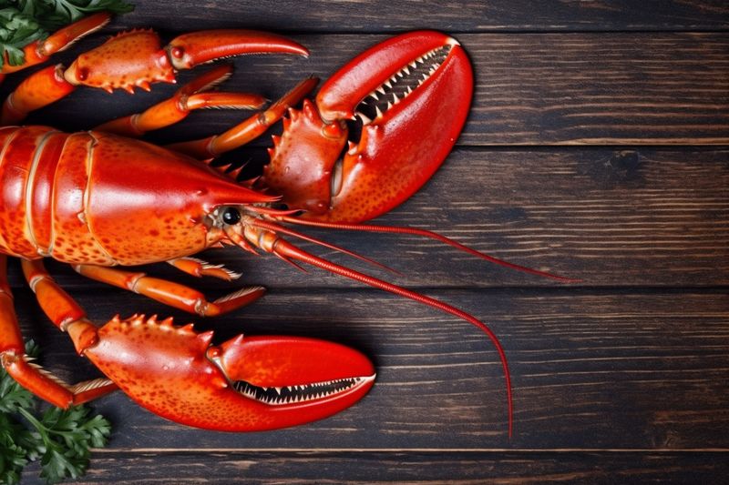 background beer crayfish boiled claw crawfish food red seafood cooked lobster. Generative AI.