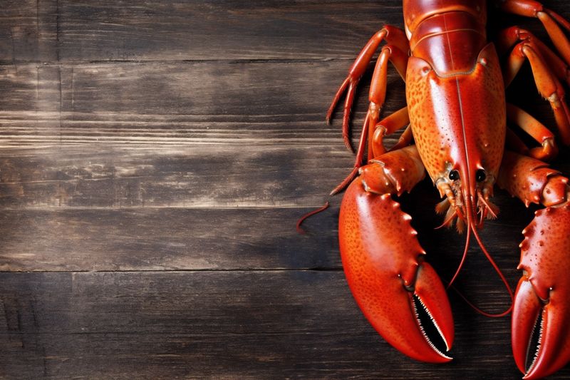 food claw cooked lobster crayfish seafood background dill crawfish boiled red. Generative AI.