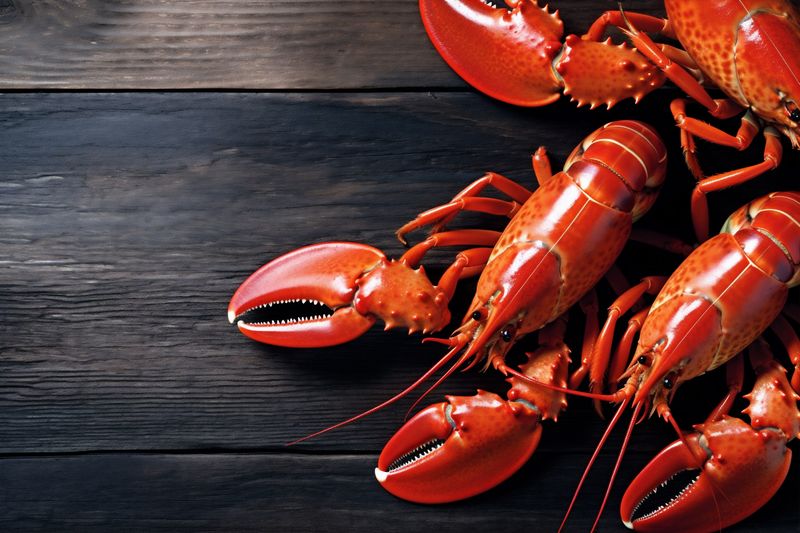 crayfish boiled seafood food lobster cooked red animal background claw crawfish. Generative AI.