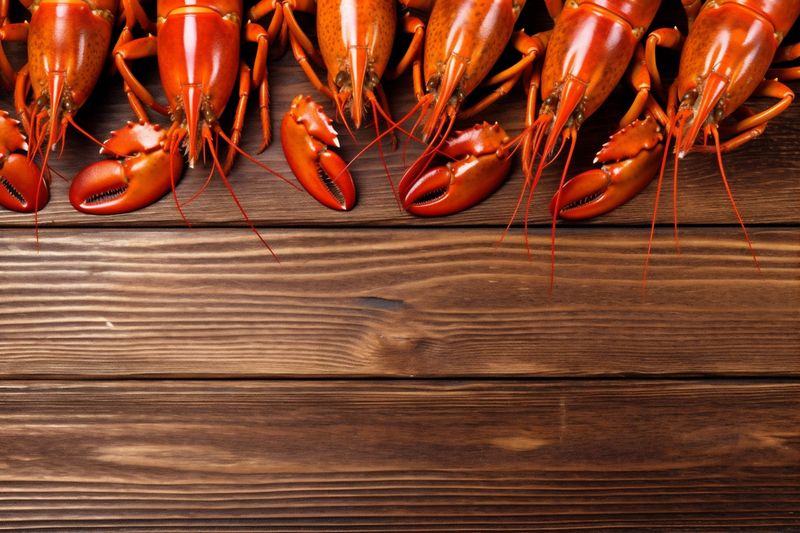 cooked claw background food beer red crayfish seafood lobster boiled crawfish. Generative AI.