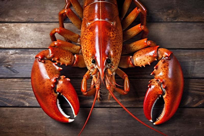 red seafood crawfish background food boiled shell lobster crayfish cooked claw. Generative AI.