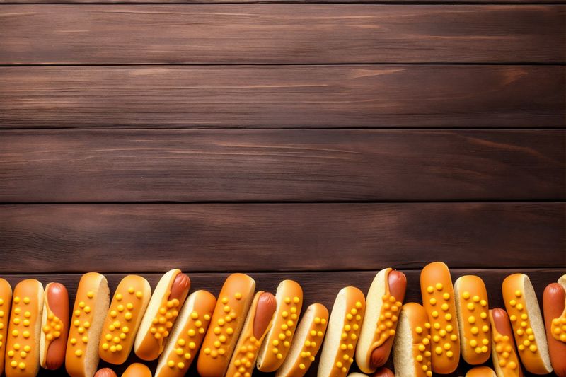 sauce dog hot bread sausage american food lettuce fast background meat. Generative AI.