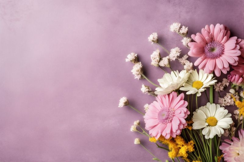 romance nature wedding floral valentine blossom bouquet pink background flower leaf. Generative AI.