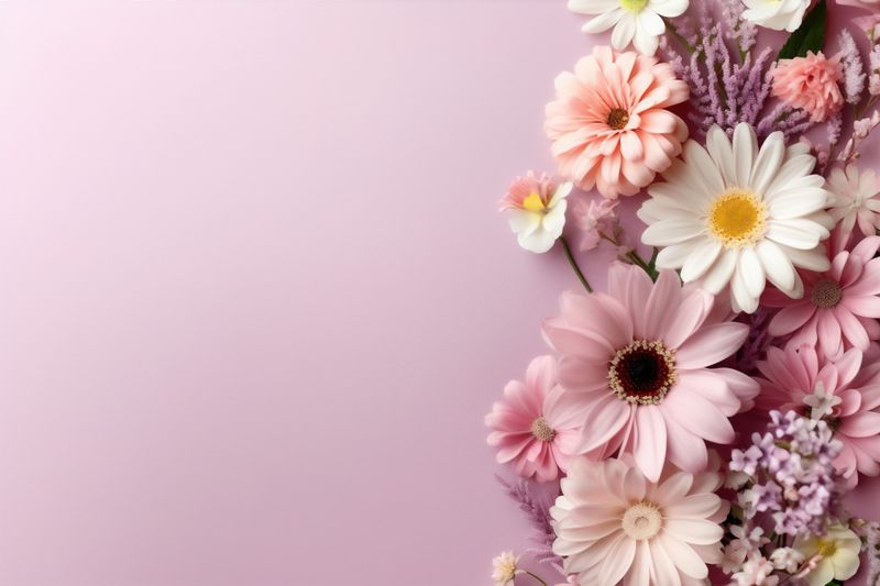 pink poster floral flower nature leaf background bouquet blossom wedding valentine. Generative AI.