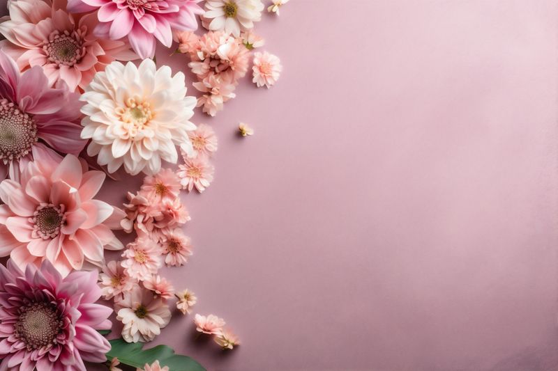 blossom bouquet valentine wedding pink background flower nature leaf floral green. Generative AI.