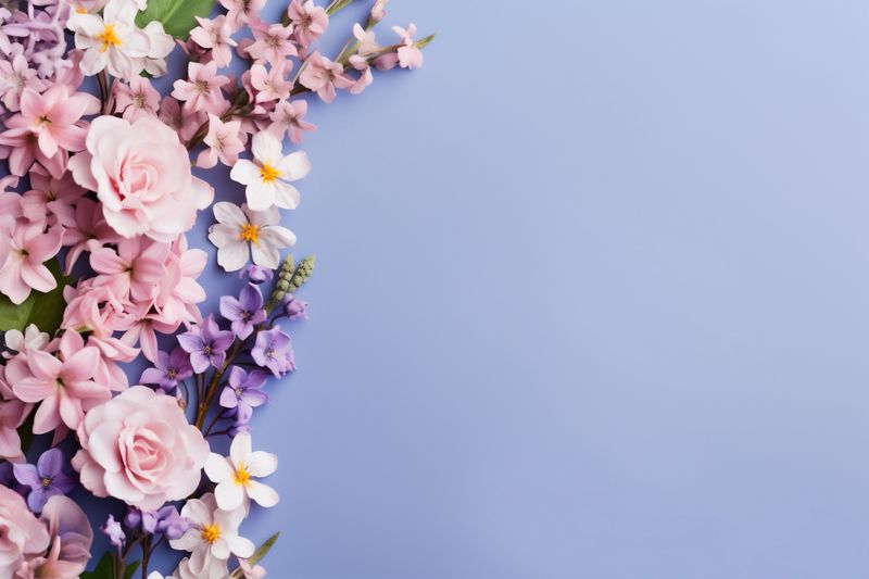 bouquet valentine flower floral pink art nature leaf wedding background blossom. Generative AI.