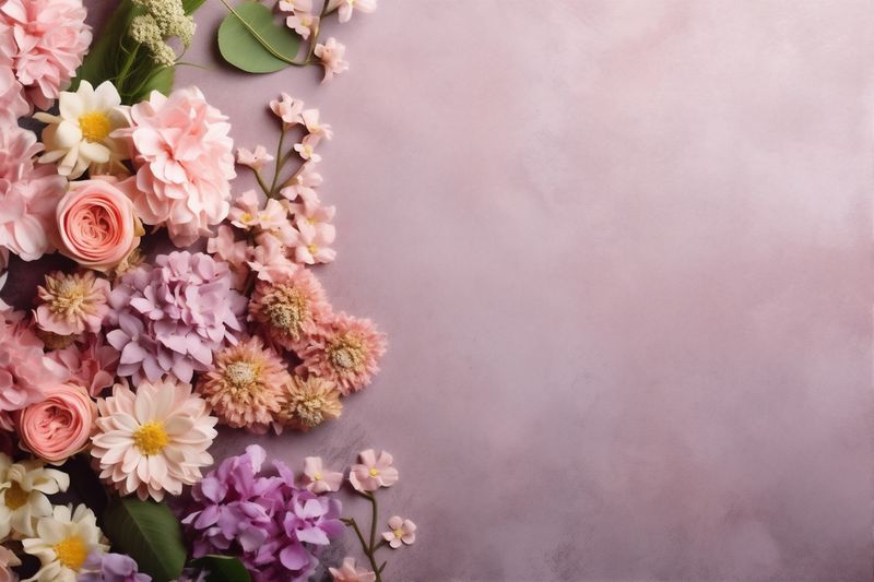 wedding nature flora bouquet background valentine flower blossom pink leaf floral. Generative AI.