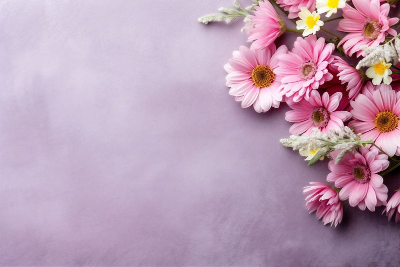 leaf pink greeting floral valentine wedding blossom nature flower bouquet background. Generative AI.