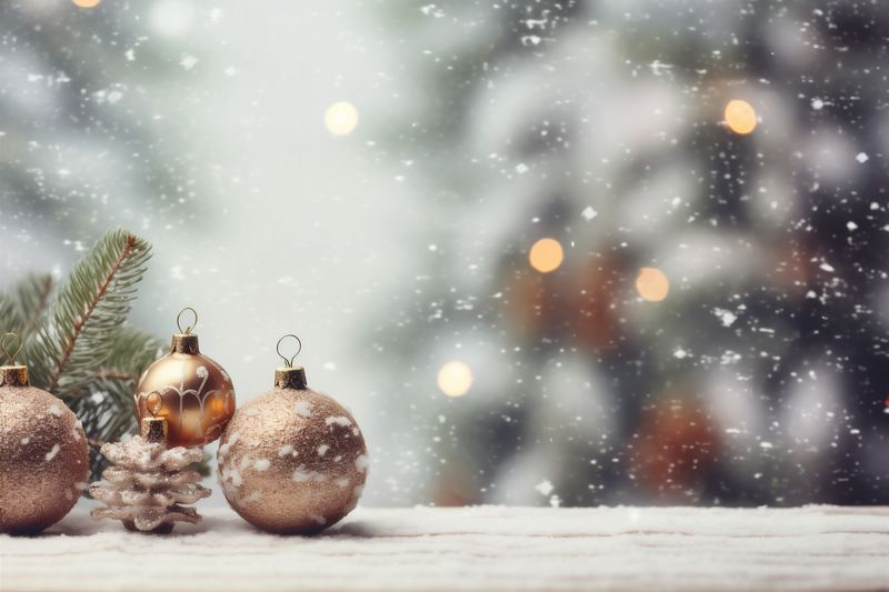 tree card decoration year gold christmas holiday christmas new background tree snowflakes. Generative AI.