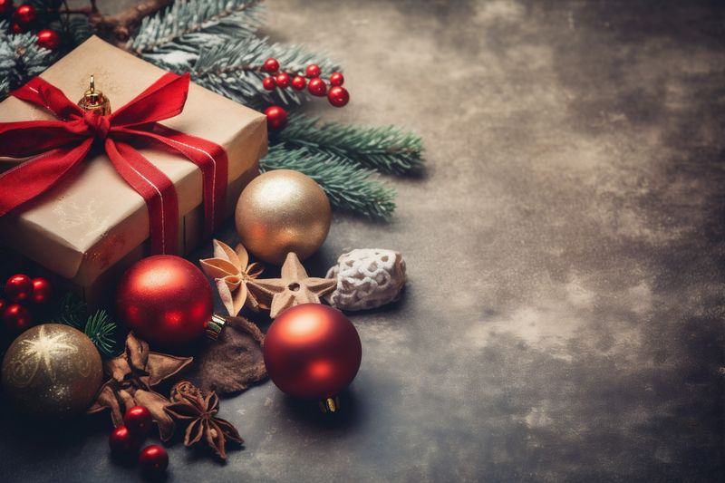 year snowflakes decoration holiday tree xmas new background gold christmas christmas card. Generative AI.