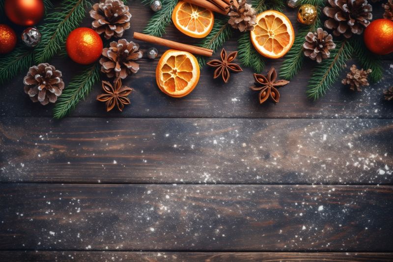 card snowflakes background decoration christmas holiday new gold happy tree year christmas. Generative AI.