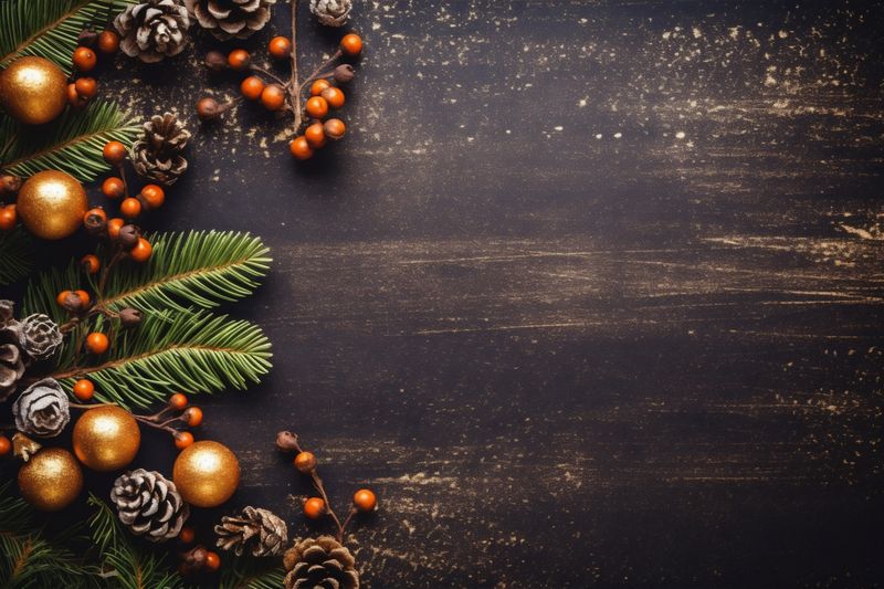 decoration snowflakes holiday christmas new snowflake tree gold year background card christmas. Generative AI.