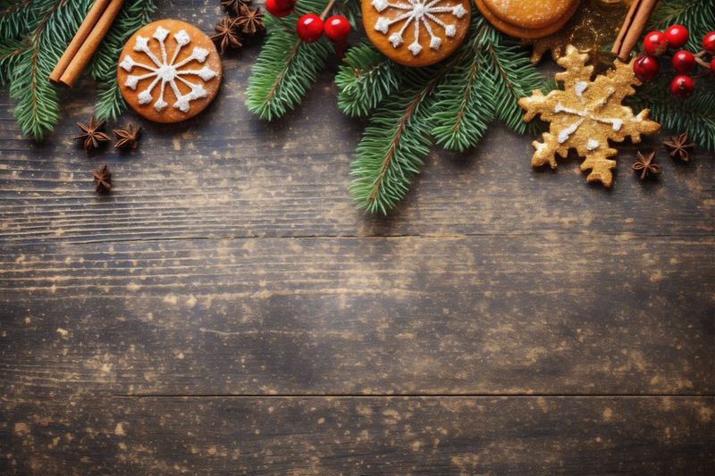 decoration christmas christmas gold new holiday card new tree year snowflakes background year. Generative AI.