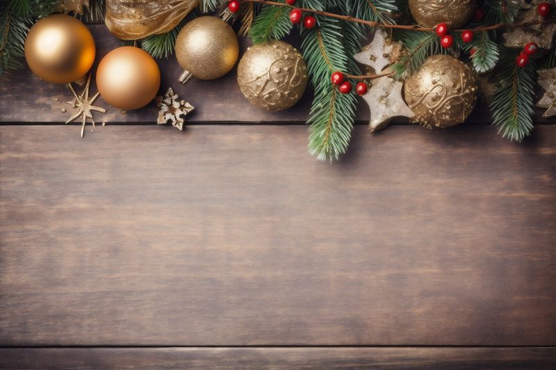 card snowflakes christmas new border christmas holiday background tree year gold decoration. Generative AI.