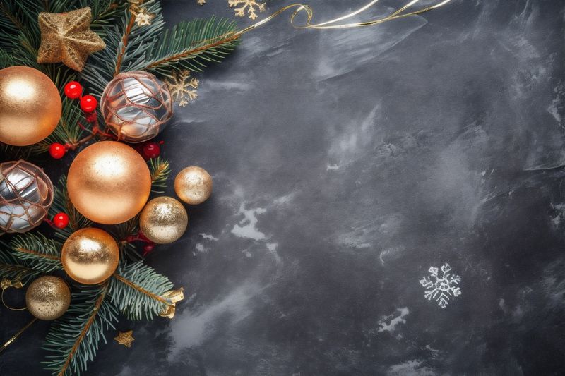 card christmas christmas holiday gold tree new background year decoration snowflake snowflakes. Generative AI.