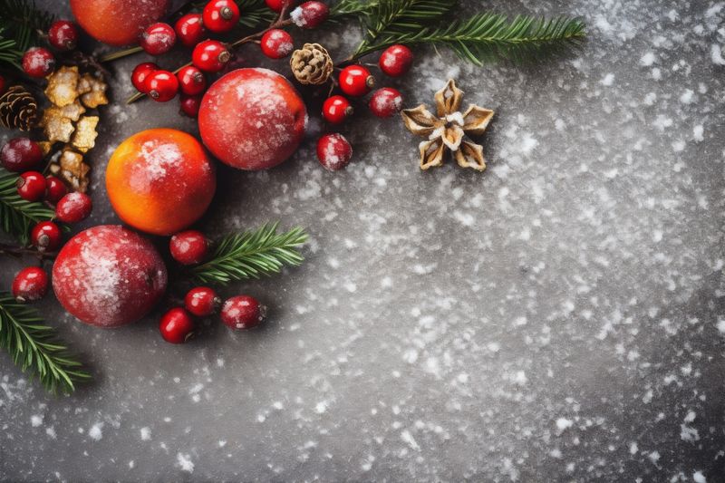 new christmas year background holiday gold snowflakes decoration dark christmas tree card. Generative AI.