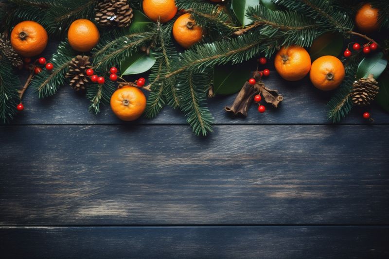 border tree christmas gold new decoration christmas snowflakes background card holiday year. Generative AI.