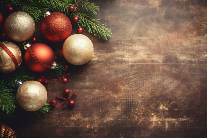 card snowflakes tree christmas background holiday decoration christmas gold year celebration new. Generative AI.